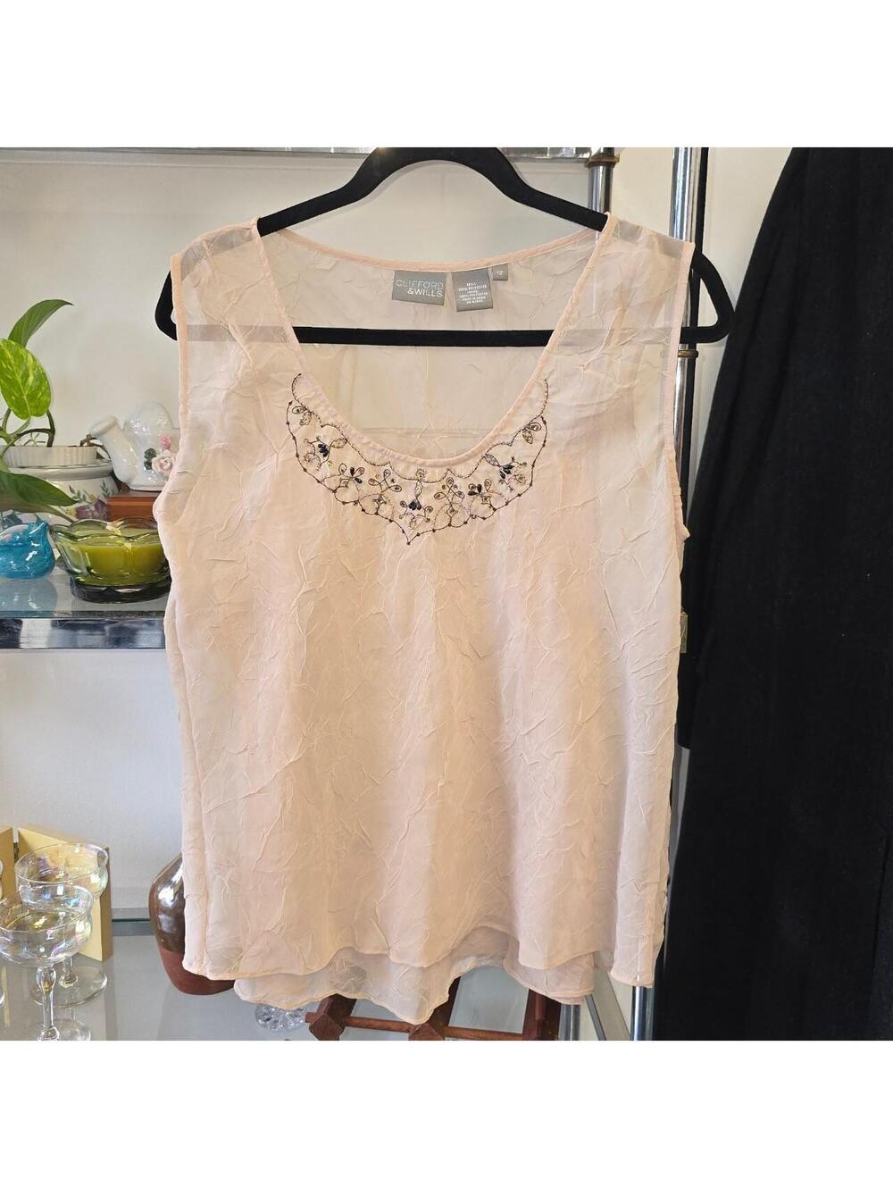 Women's Pink and Cream Blous
